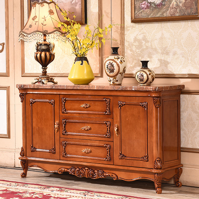 Glam Style 2-door Sideboard Oak Wood Sideboard for Living Room