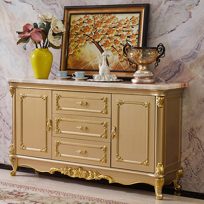 Glam Style 2-door Sideboard Oak Wood Sideboard for Living Room