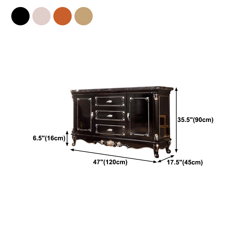 Glam Style 2-door Sideboard Oak Wood Sideboard for Living Room