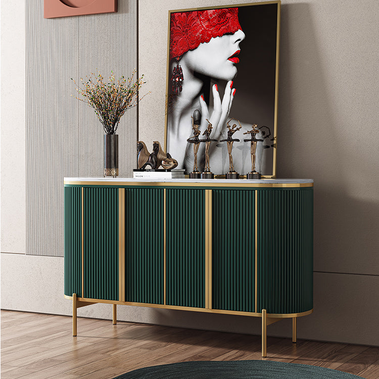 Glam Style Sideboard Stone Top Sideboard with Door for Living Room