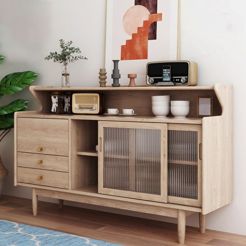 Simple Style Sideboard Wood Cupboard with Drawer and Door for Living Room