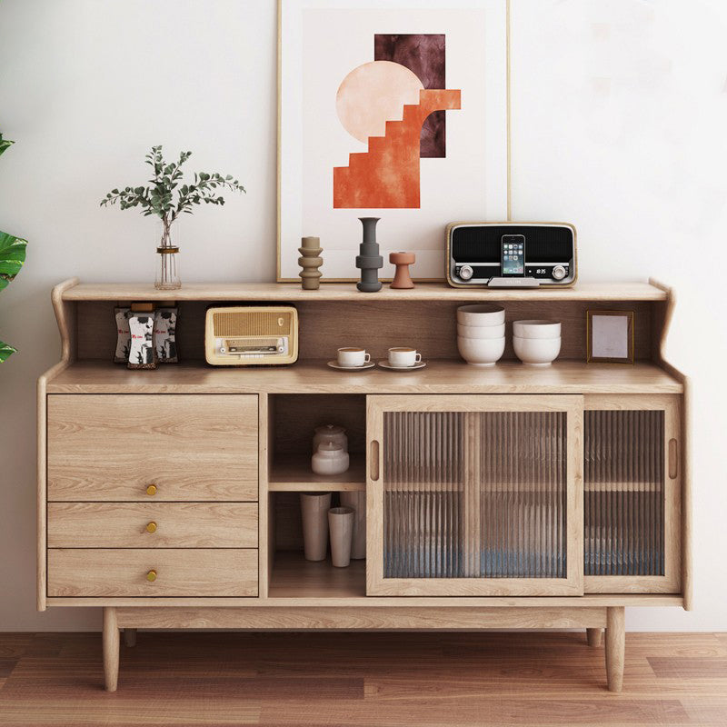 Simple Style Sideboard Wood Cupboard with Drawer and Door for Living Room