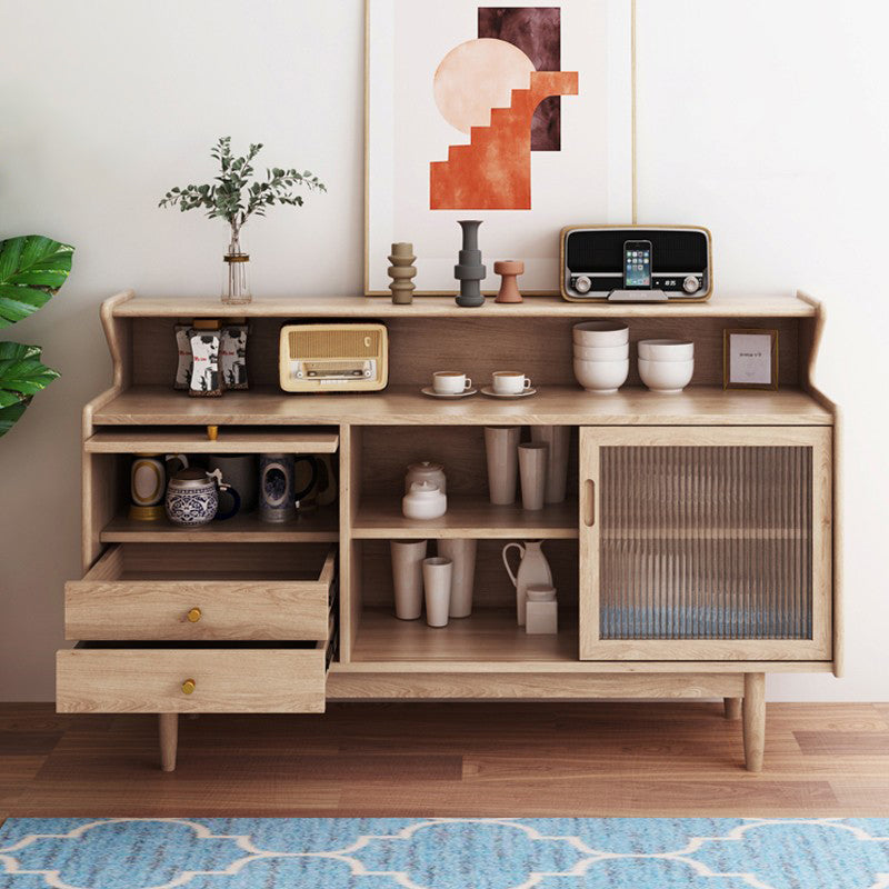 Simple Style Sideboard Wood Cupboard with Drawer and Door for Living Room