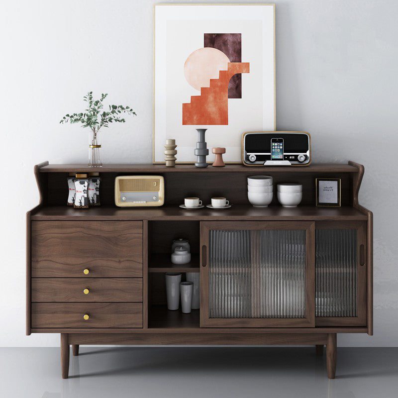 Simple Style Sideboard Wood Cupboard with Drawer and Door for Living Room