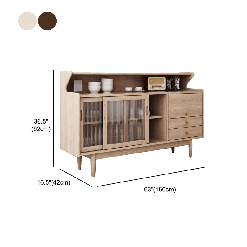 Simple Style Sideboard Wood Cupboard with Drawer and Door for Living Room