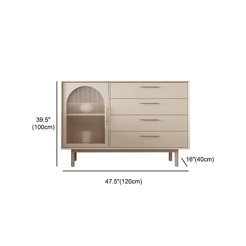 40-inch Height Wood Sideboard Simple Style 1 Door and 4 Drawer Cupboard for Living Room