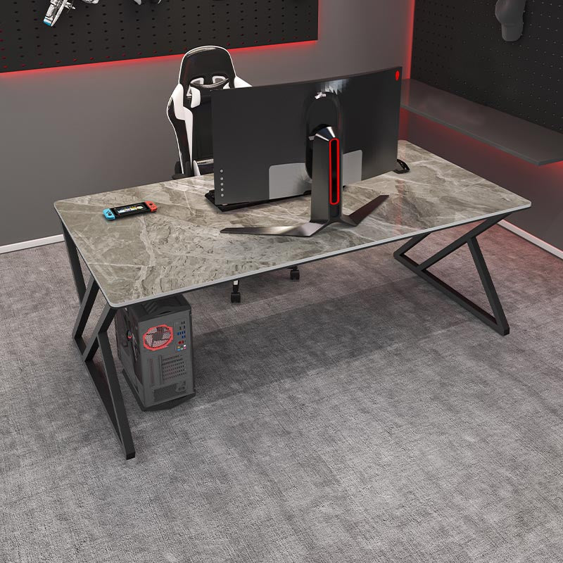 Rectangle Writing Table Industrial Sintered Stone Office Desk with Sled Base