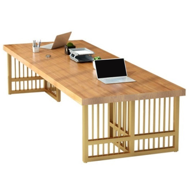 Rectangular Writing Desk Glam Solid Wood Sled Base Office Desk