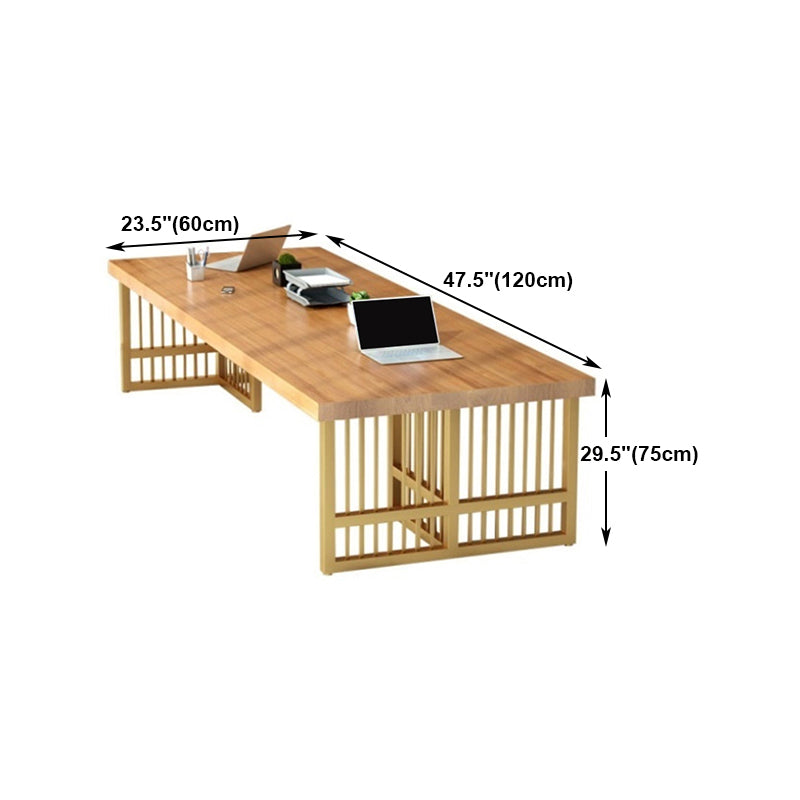 Rectangular Writing Desk Glam Solid Wood Sled Base Office Desk