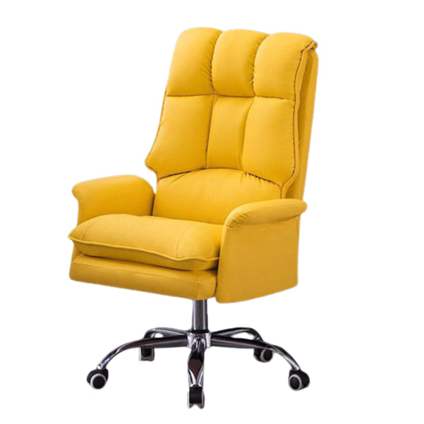 Modern Swivel Office Chair with Padded Arms Faux Leather Task Chair with Wheels