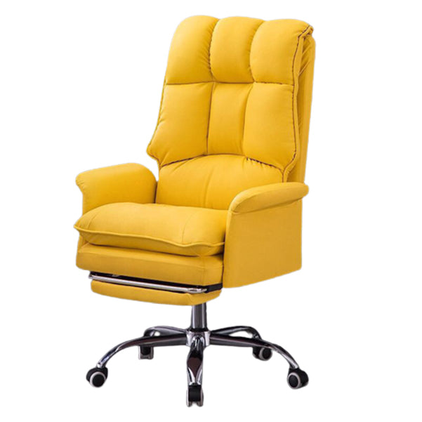 Modern Swivel Office Chair with Padded Arms Faux Leather Task Chair with Wheels