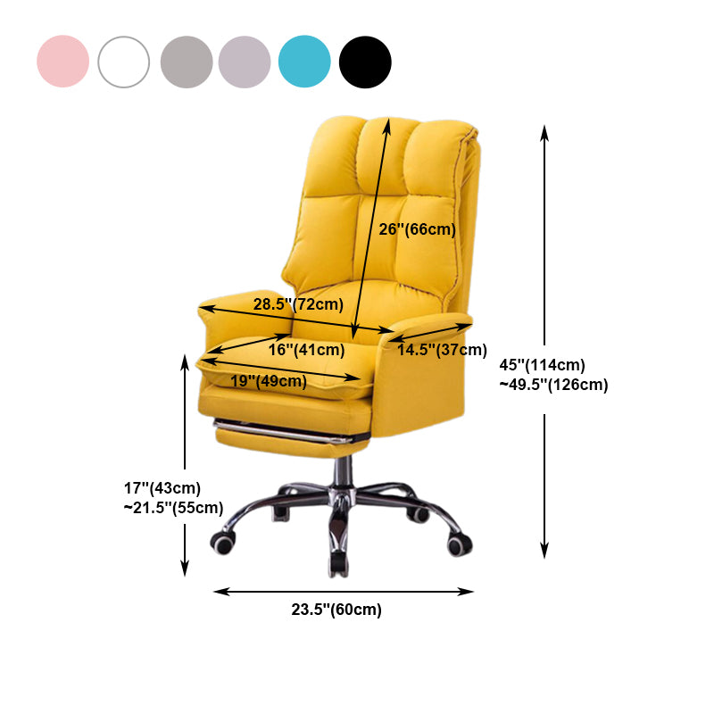 Modern Swivel Office Chair with Padded Arms Faux Leather Task Chair with Wheels