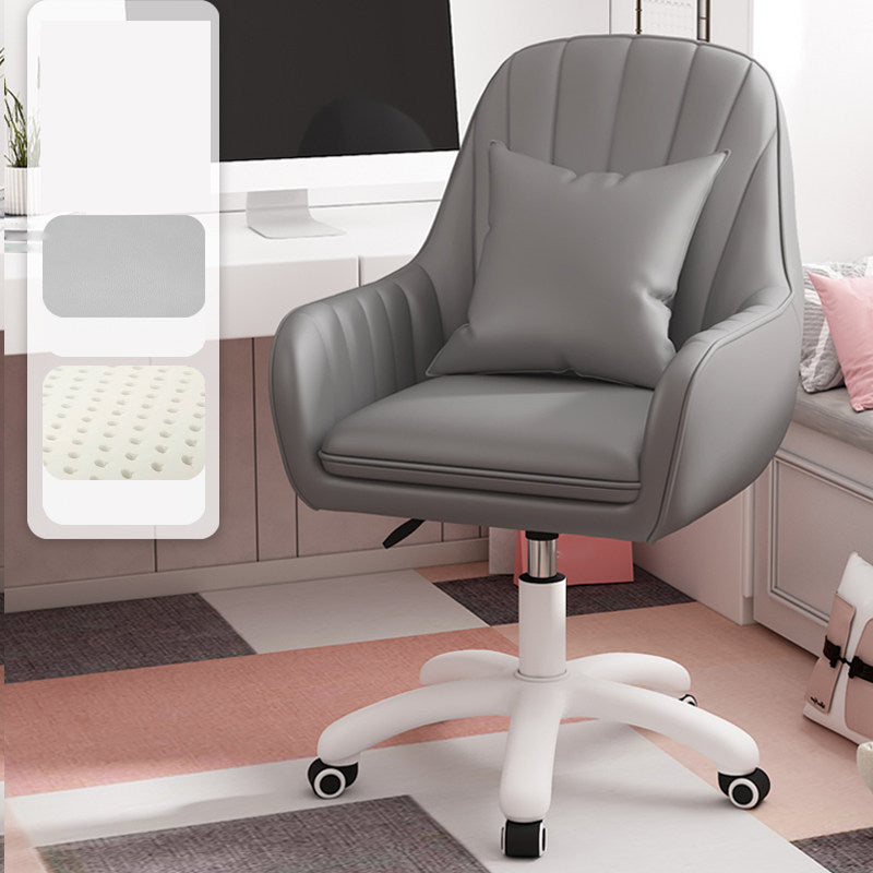 Mid Back Office Chair with Padded Arms Contemporary Task Chair with Nylon Frame