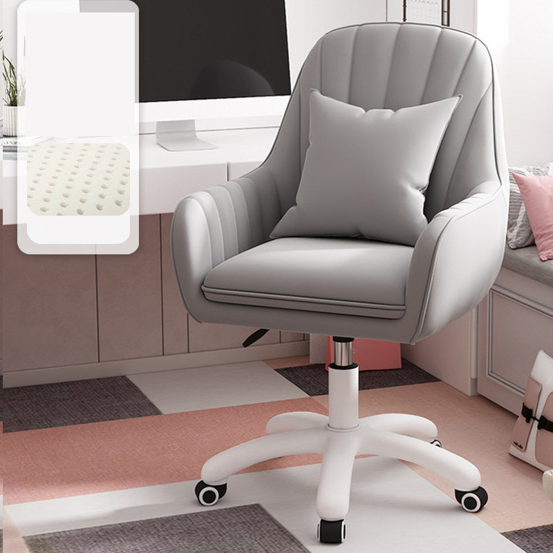 Mid Back Office Chair with Padded Arms Contemporary Task Chair with Nylon Frame