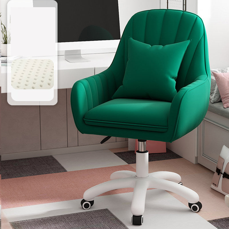 Mid Back Office Chair with Padded Arms Contemporary Task Chair with Nylon Frame