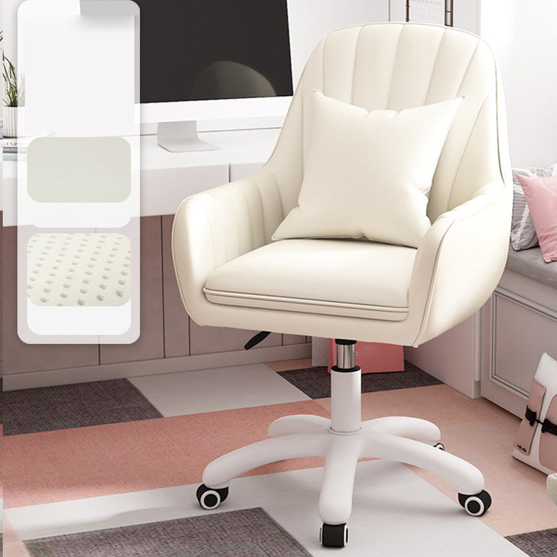 Mid Back Office Chair with Padded Arms Contemporary Task Chair with Nylon Frame