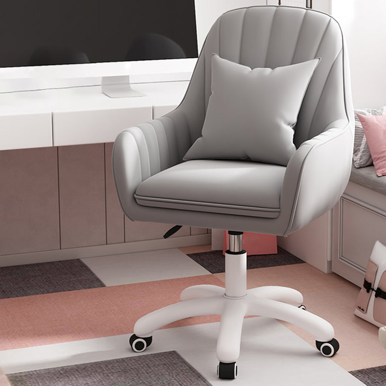 Mid Back Office Chair with Padded Arms Contemporary Task Chair with Nylon Frame