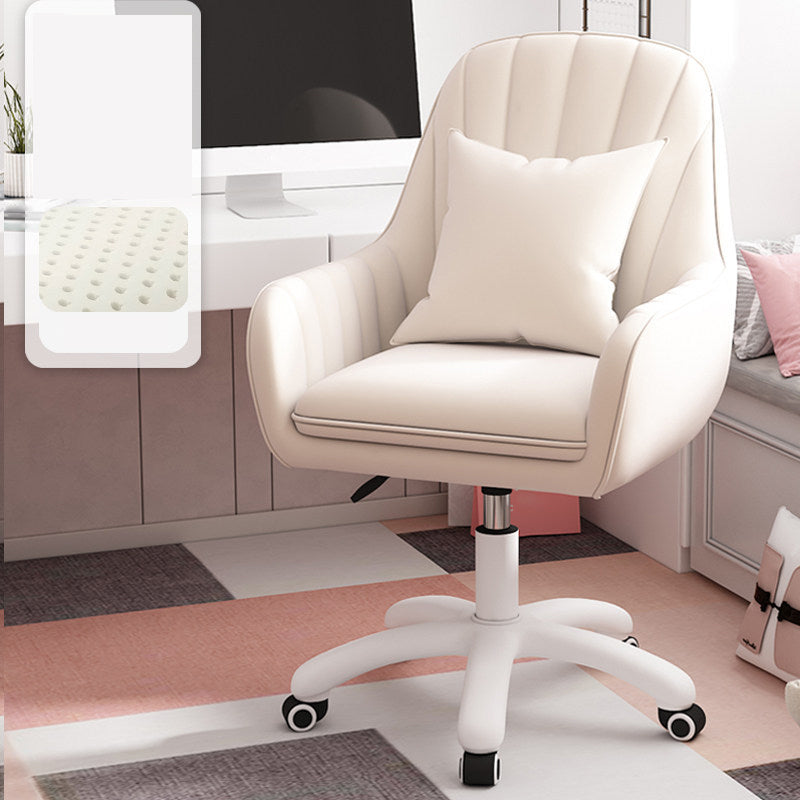 Mid Back Office Chair with Padded Arms Contemporary Task Chair with Nylon Frame