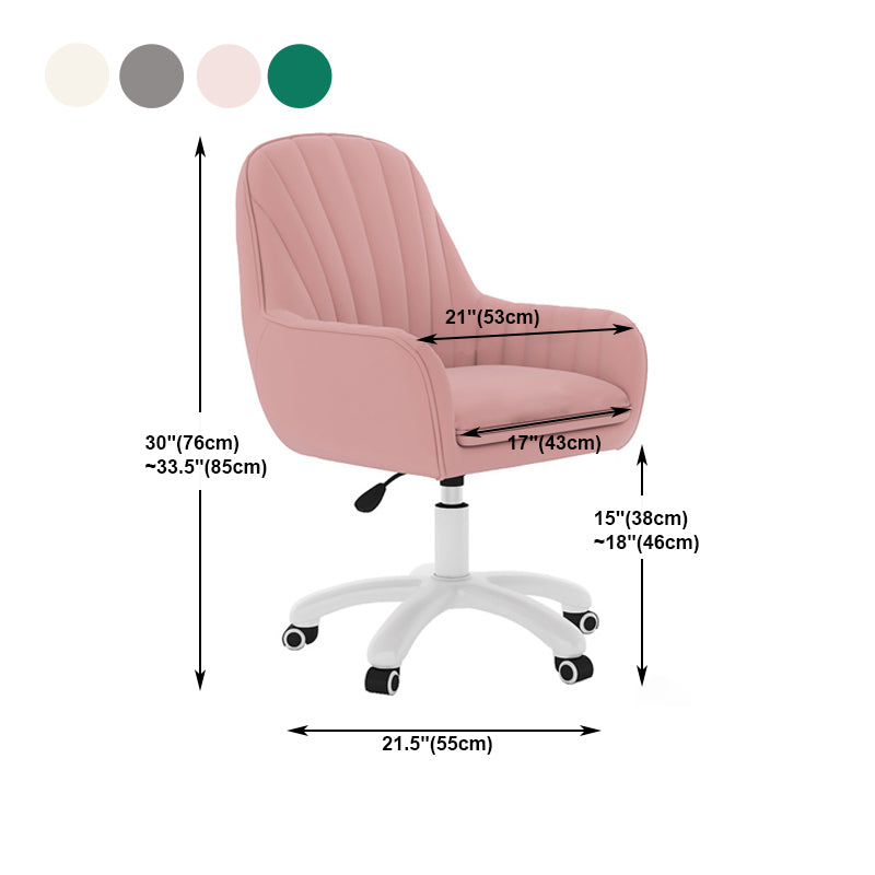 Mid Back Office Chair with Padded Arms Contemporary Task Chair with Nylon Frame