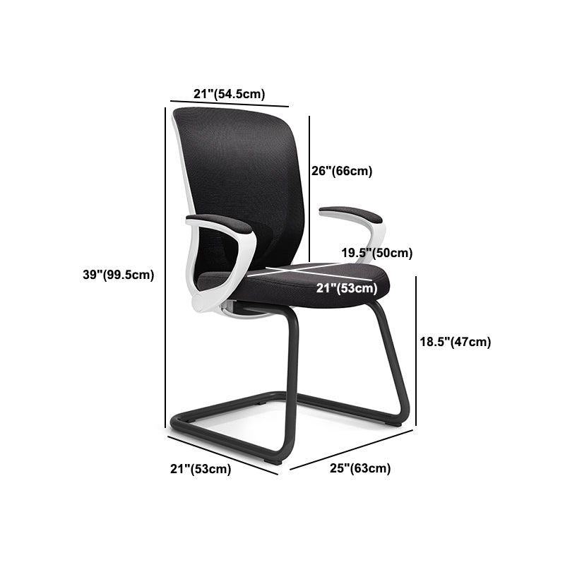 Contemporary Lumbar Support Conference Chair Mid Back Home Chair