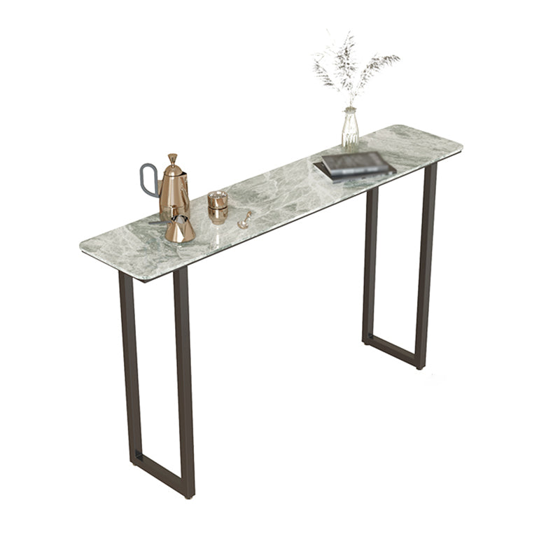 Industrial Bar Table Stone Top Carbon Steel Pedestal Bar Table