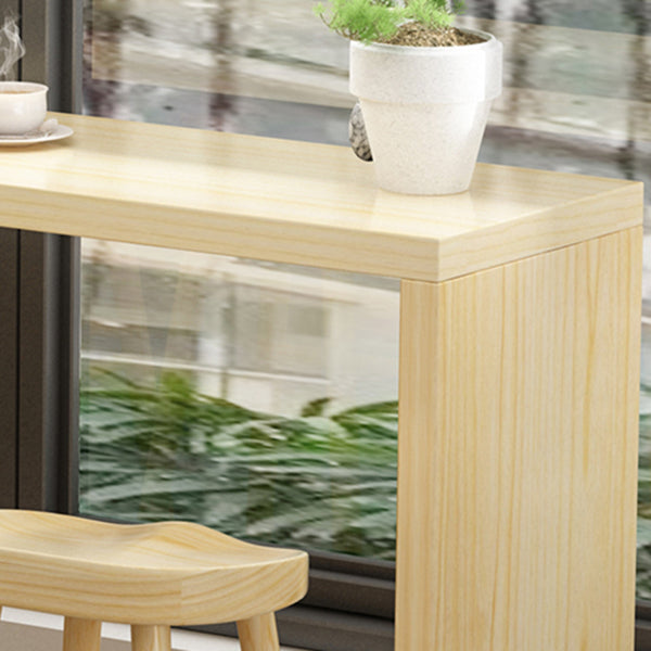 Rectangle Solid Wood Top Counter Table Rectangle Modern Bar Table