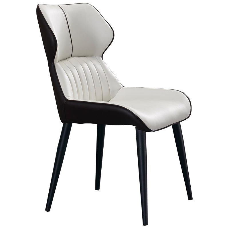 Minimalist Design Arm Wingback Side Chairs Faux Leather Side Chair