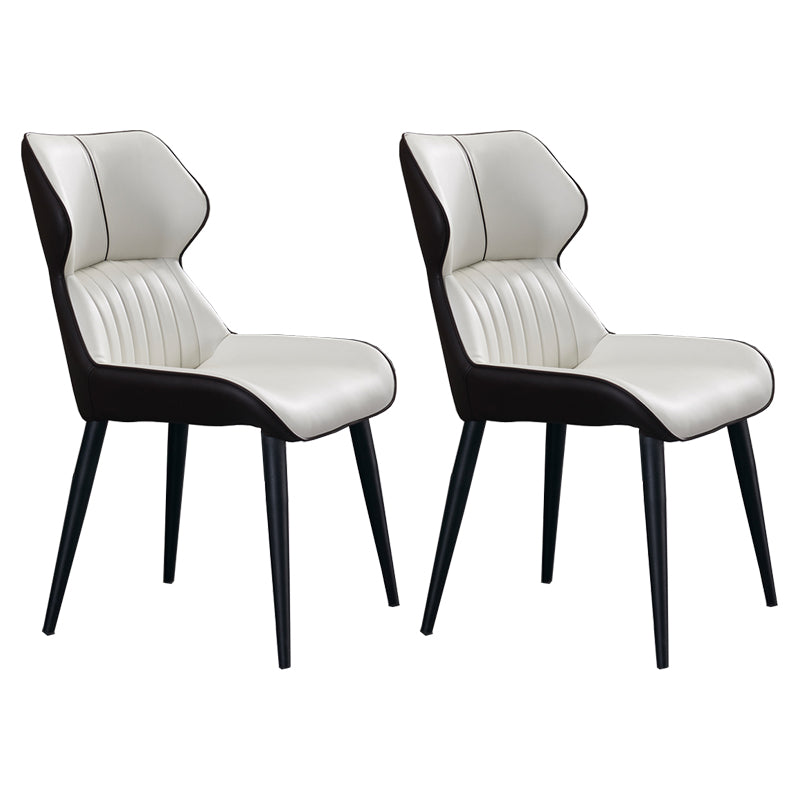 Minimalist Design Arm Wingback Side Chairs Faux Leather Side Chair