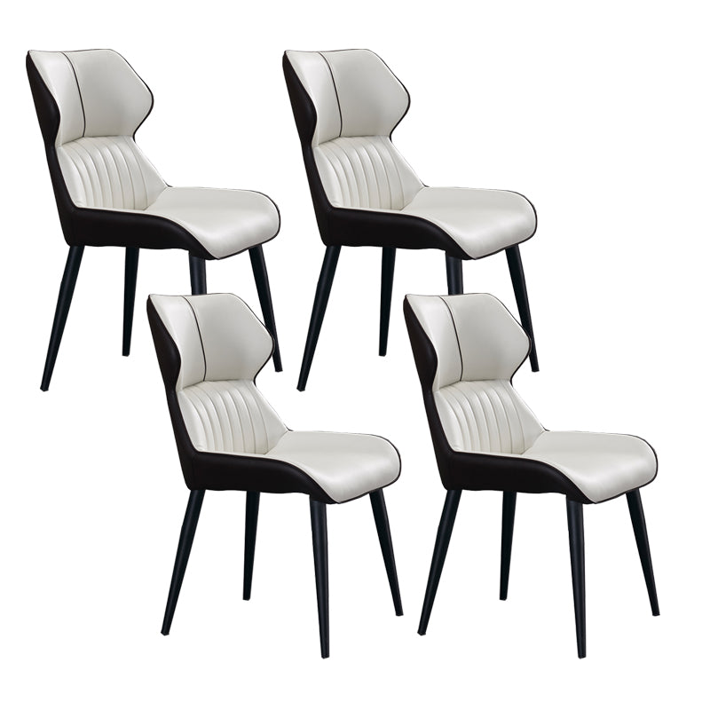 Minimalist Design Arm Wingback Side Chairs Faux Leather Side Chair