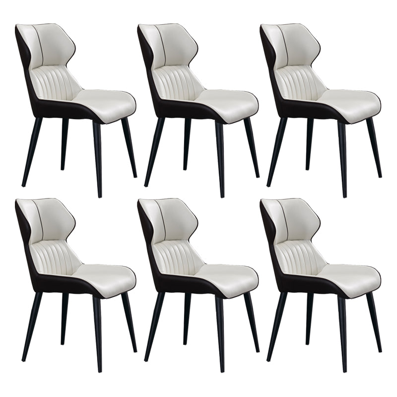 Minimalist Design Arm Wingback Side Chairs Faux Leather Side Chair