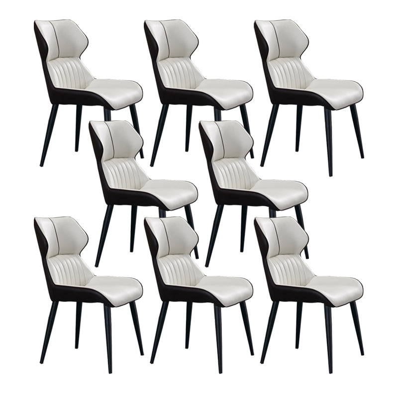 Minimalist Design Arm Wingback Side Chairs Faux Leather Side Chair