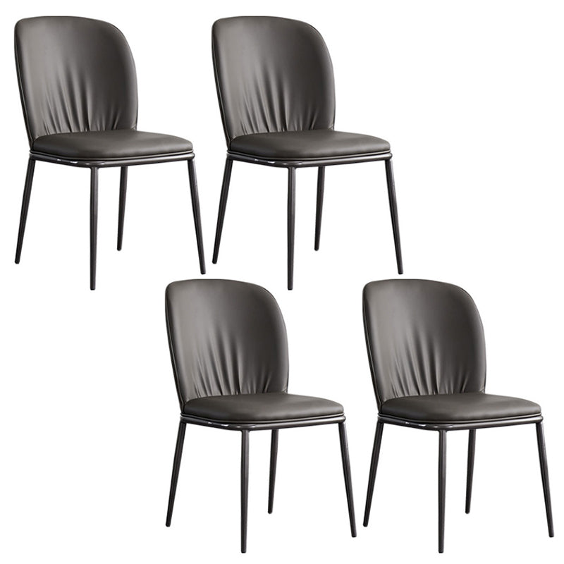 Modern Style Chairs Armless Chair for Kitchen with Metal Legs