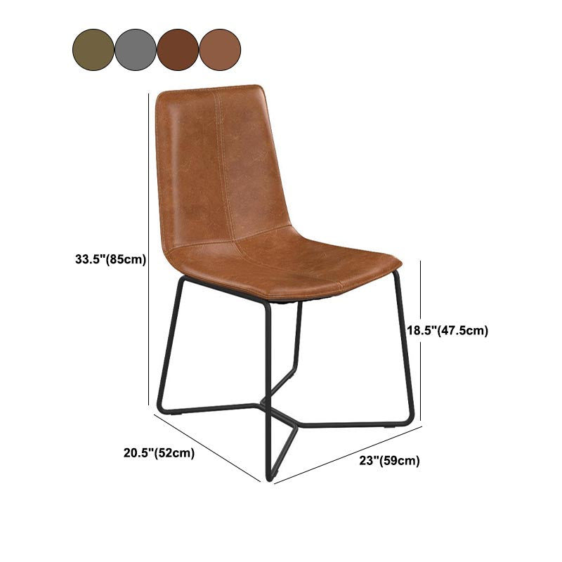 Leather Dining Chair High Back Fabric Dining Chair in Matte Finish