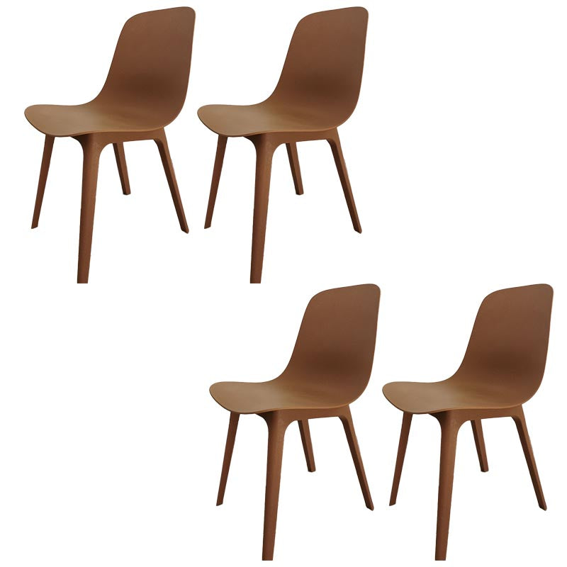 Armless Dining Chairs Plastic Chair Parsons Plastic Furniture in Matte Finish