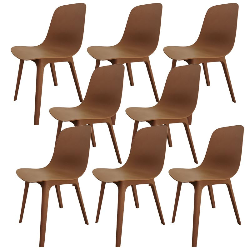 Armless Dining Chairs Plastic Chair Parsons Plastic Furniture in Matte Finish