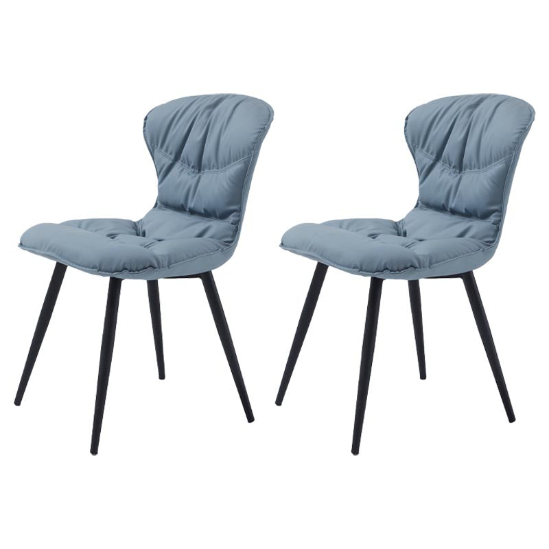 Contemporary Armless Furniture Botton Tufted Back Side Chairs with Upholstered Side