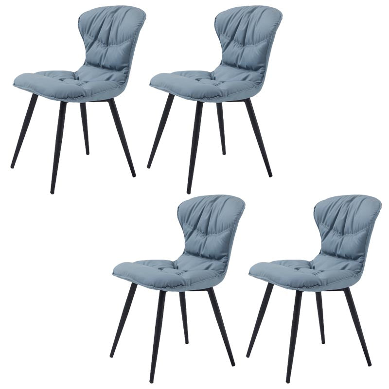 Contemporary Armless Furniture Botton Tufted Back Side Chairs with Upholstered Side