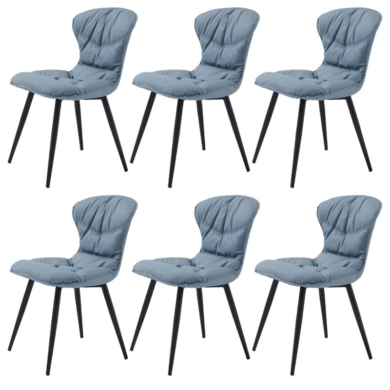 Contemporary Armless Furniture Botton Tufted Back Side Chairs with Upholstered Side