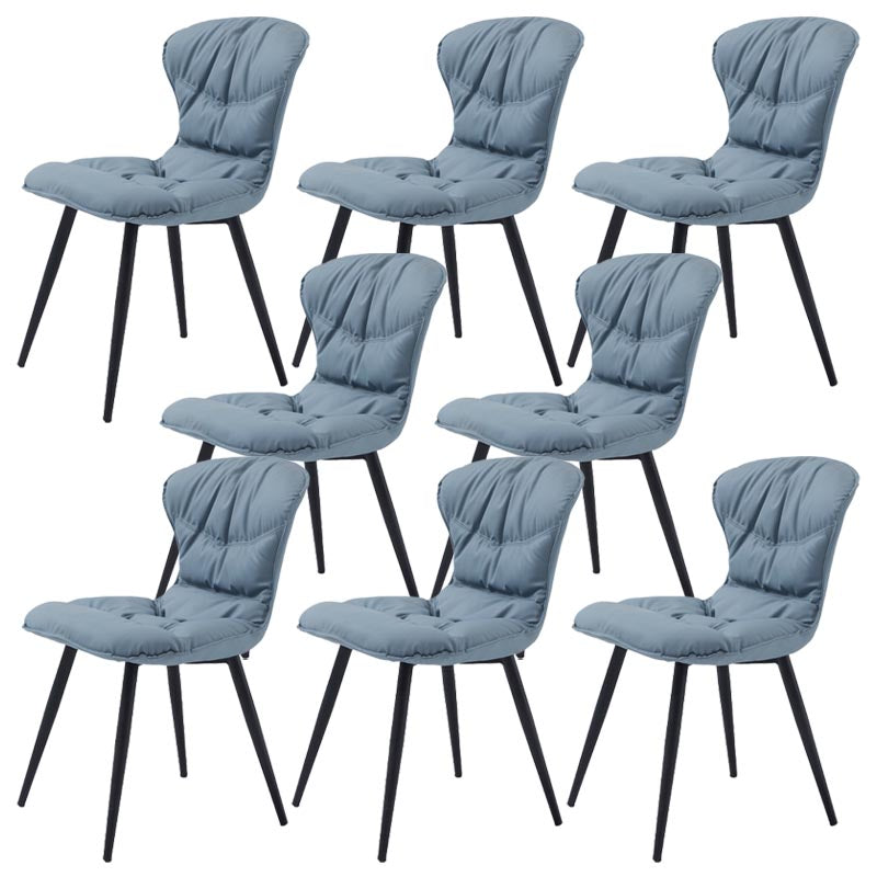 Contemporary Armless Furniture Botton Tufted Back Side Chairs with Upholstered Side