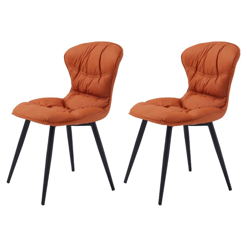 Contemporary Armless Furniture Botton Tufted Back Side Chairs with Upholstered Side