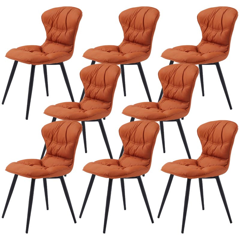 Contemporary Armless Furniture Botton Tufted Back Side Chairs with Upholstered Side