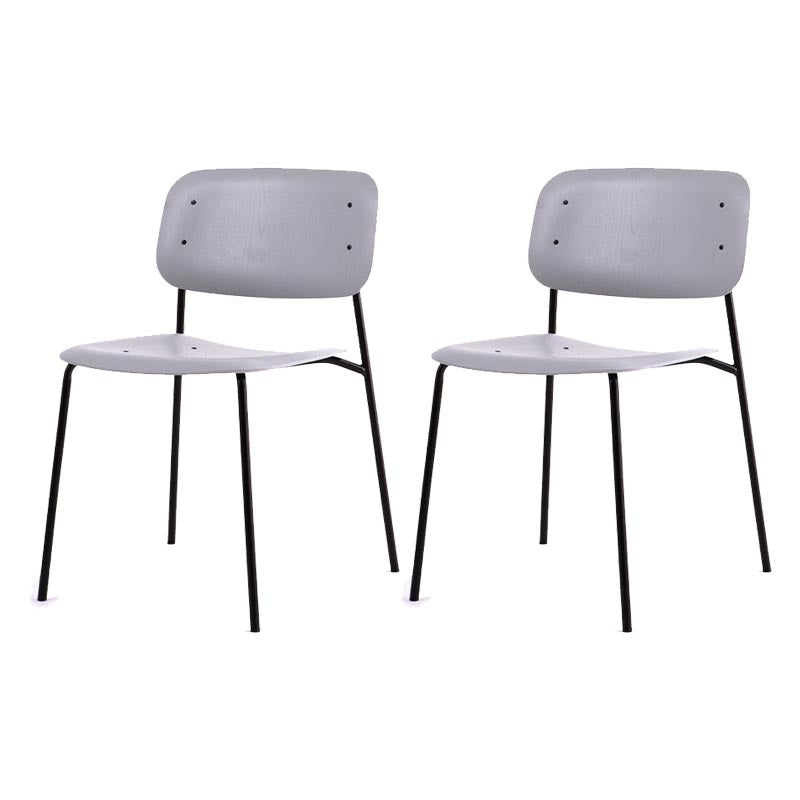 Armless Dining Chairs Wood Open Back Dining Side Furniture in Matte Finish