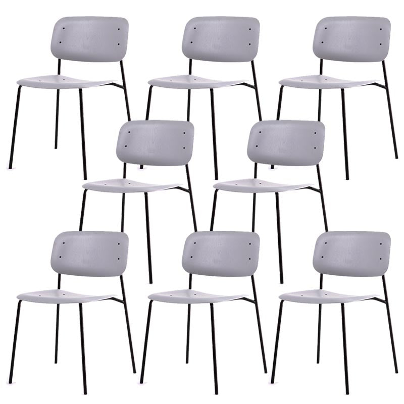 Armless Dining Chairs Wood Open Back Dining Side Furniture in Matte Finish