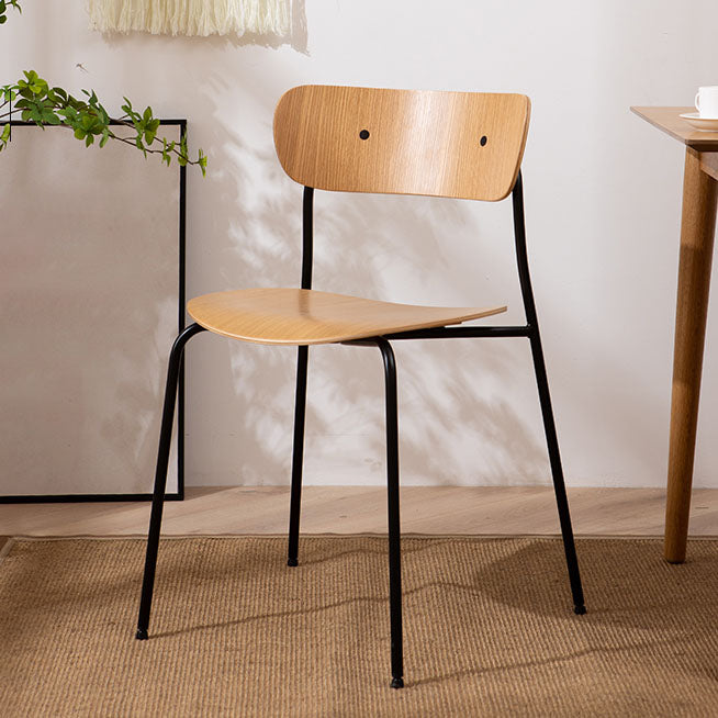 Industrial Dining Side Chair Bentwood Dining Chair with Black Legs