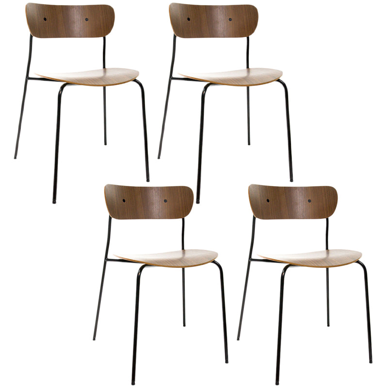 Industrial Dining Side Chair Bentwood Dining Chair with Black Legs