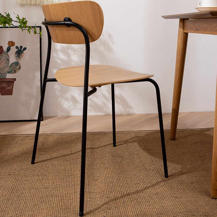 Industrial Dining Side Chair Bentwood Dining Chair with Black Legs