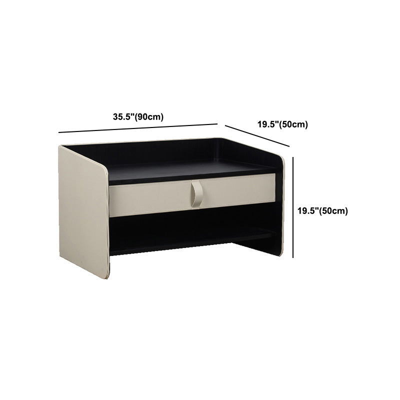 Faux Leather Nightstand Modern 1 - Drawer Accent Table Nightstand