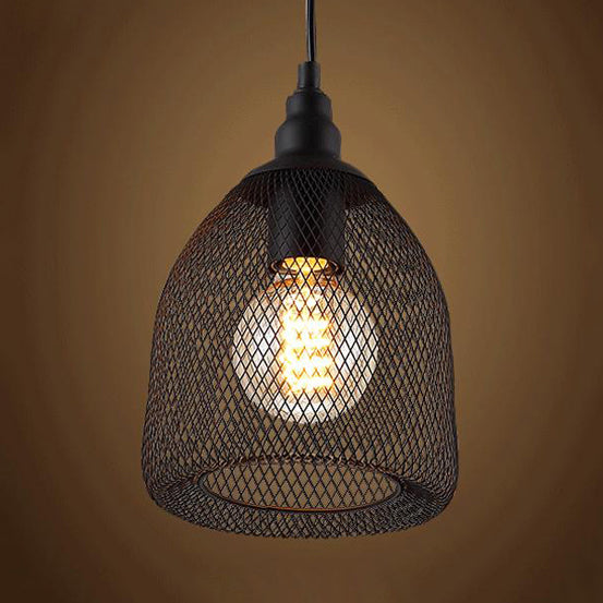 Bell Metal Pendant Light Industrial One Bulbe Room Dining Plafing Plafond Light in Black / White / Copper