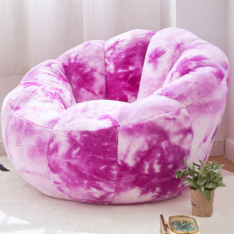 Faux Fur Arms Included Sloped Arms Sewn Pillow Back Chair for Living Room