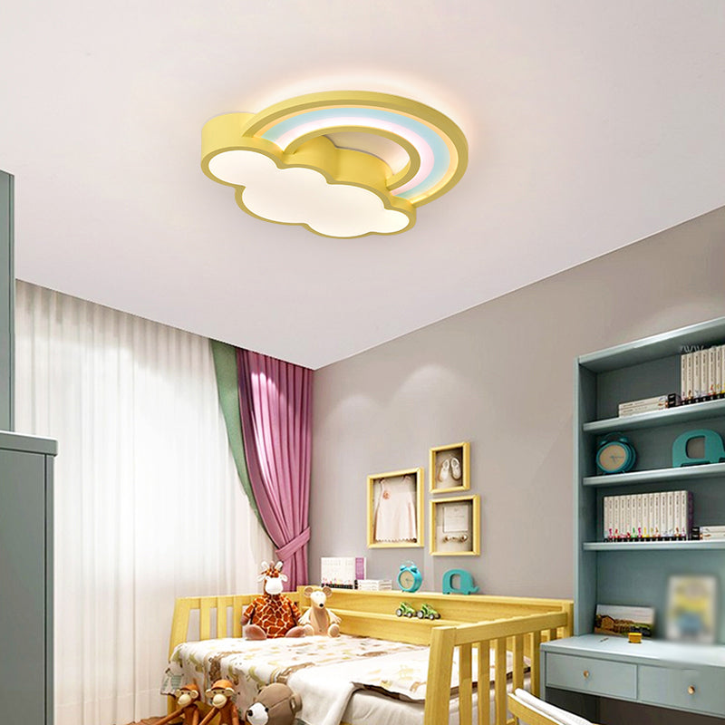 Modern Style Cloud Shape Ceiling Lighting Metal 2 Light Ceiling Light for Bedroom